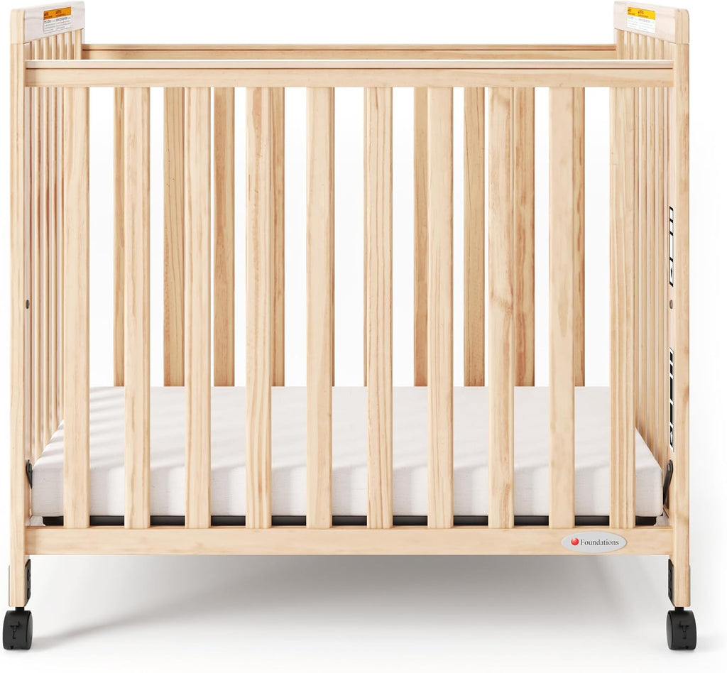 Foundations SafetyCraft Clearview Compact Daycare Crib, 5 Pack, Natural
