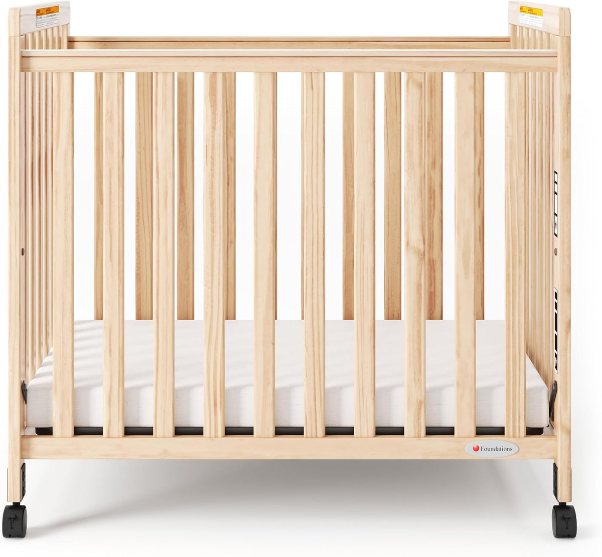 Foundations SafetyCraft Clearview Compact Daycare Crib, 5 Pack, Natural