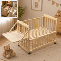 Baby Bassinets for Newborns, Solid Wood Mini Baby Crib, Natural