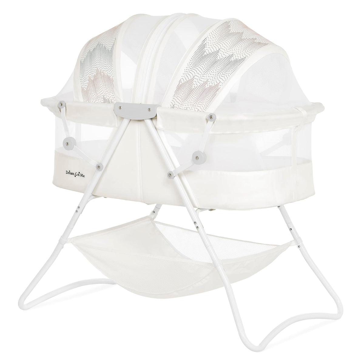 Dream On Me Karley Portable Infant Bassinet, Double Mesh Canopy, Cool Grey