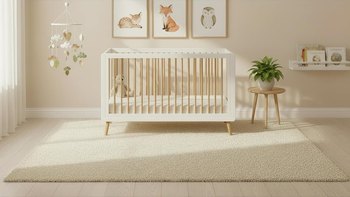 Tatum 3-in-1 Convertible Wooden Baby Crib - White and Natural