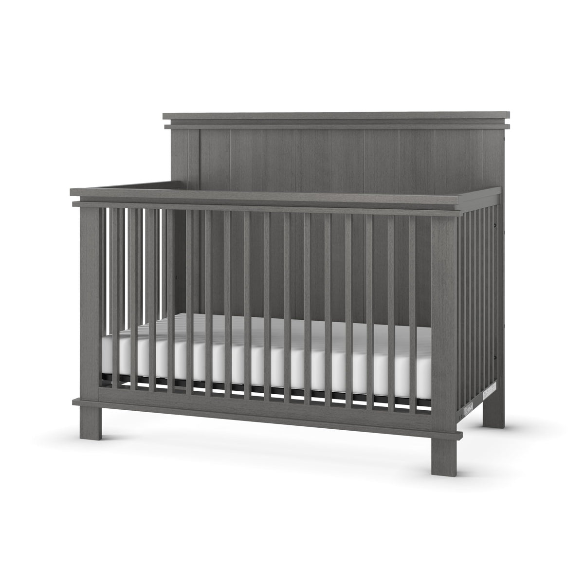 Child Craft Denman 4-in-1 Convertible Baby Crib, Craftsman Nursery Furniture Converts to Toddler Bed Daybed & Full-Size Bed, 2 Adjustable Mattress Heights (Crescent Gray)