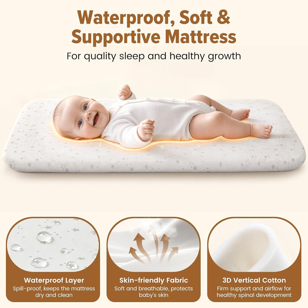 Onasti 3-in-1 Baby Bassinet Bedside Sleeper, Stable Bassinet for Newborns