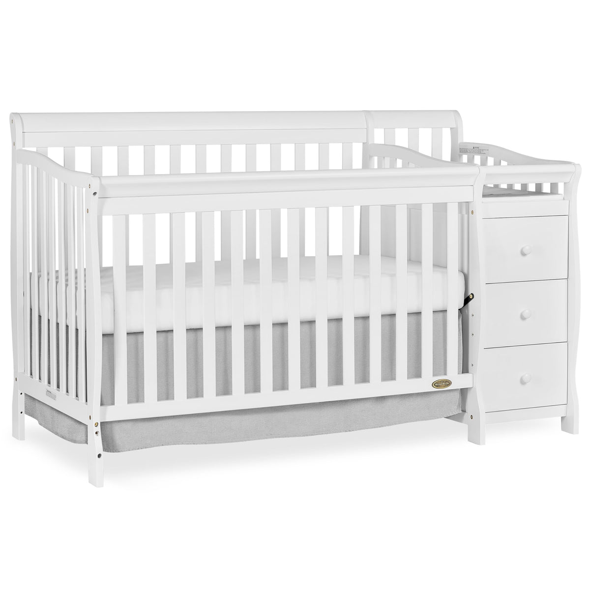 Dream On Me Brody 5-in-1 Convertible Crib and Changer, GREENGUARD Gold
