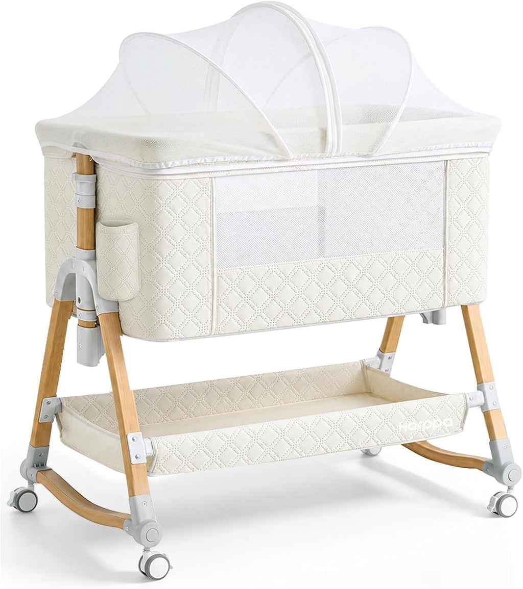 HARPPA Cuddly Bassinet Bedside Sleeper, 3 in 1 Baby Bassinet with Mattress