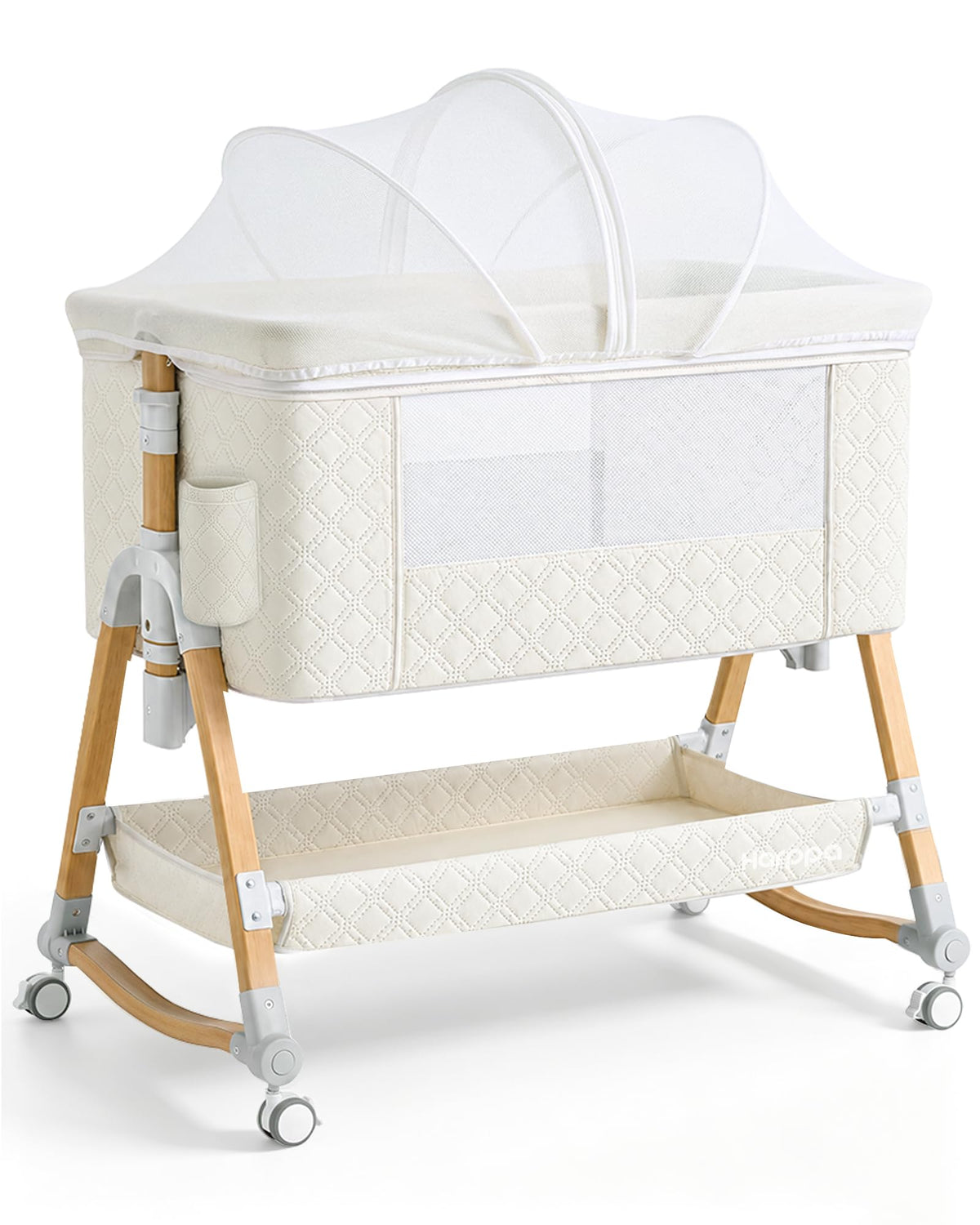 HARPPA Cuddly Bassinet Bedside Sleeper, 3 in 1 Baby Bassinet with Mattress