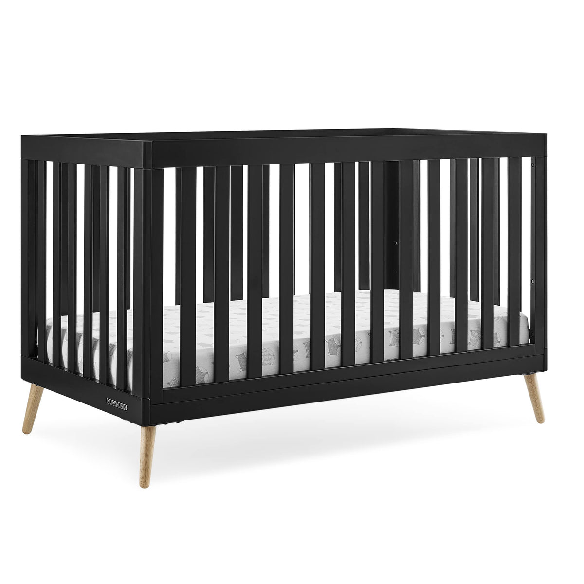 Delta Children Essex 4-in-1 Convertible Baby Crib, Bianca White with Natural Legs
