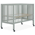 Dream On Me Quinn Full-Size Portable Baby Crib in Natural, GreenGuard Gold & JPMA, Patented Quick Fold System, Adjustable Mattress Support, Smooth Wheels, Compact Design, Safe Sleep Assurance