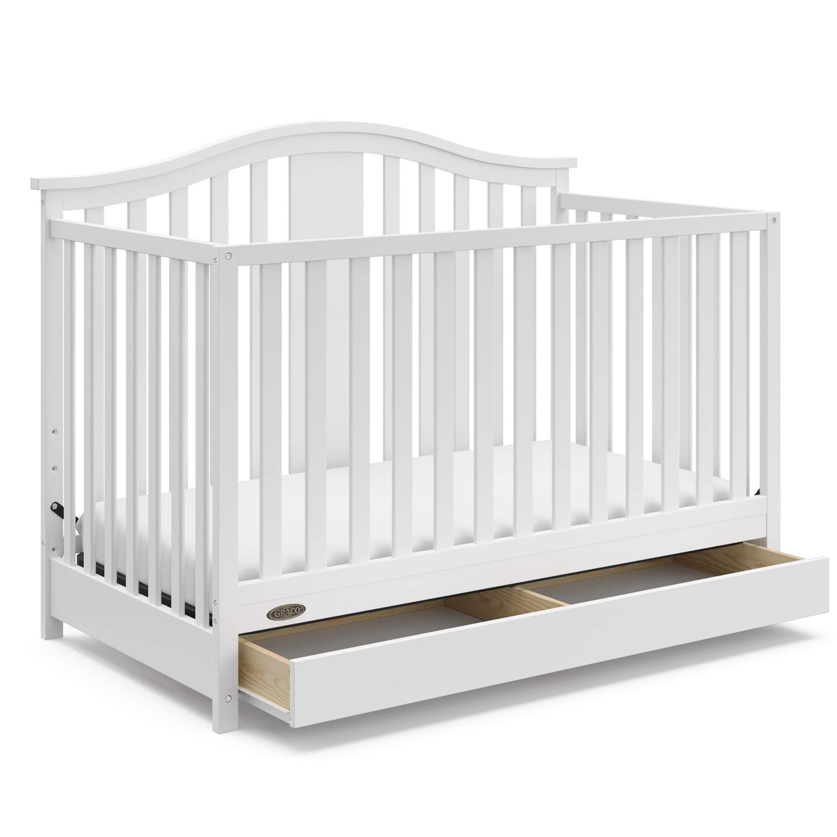 Graco Solano 4-in-1 Convertible Crib with Drawer, Pebble Gray