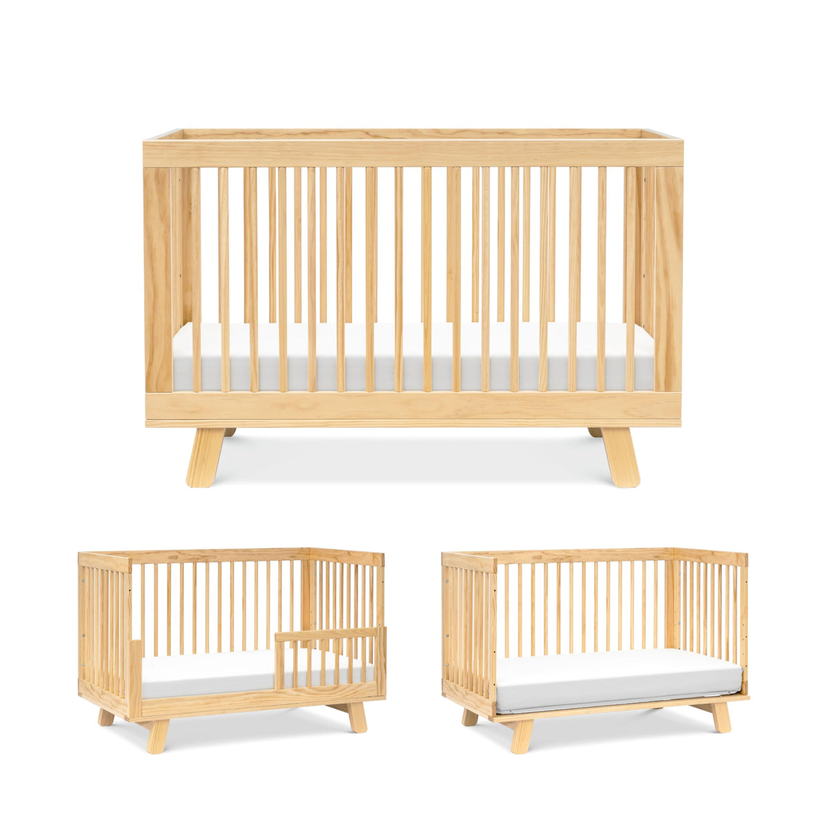 Babyletto Hudson 3-in-1 Convertible Baby Crib, Natural Walnut