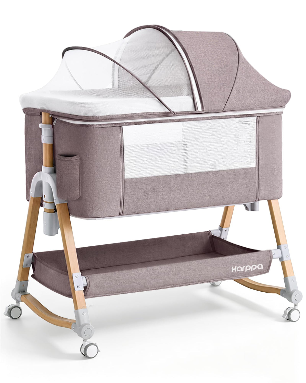HARPPA Cuddly Bassinet Bedside Sleeper, 3 in 1 Baby Bassinet with Mattress