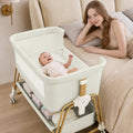 4-in-1 Baby Bassinet, Portable Bassinet Bedside Sleeper with Mosquito Net