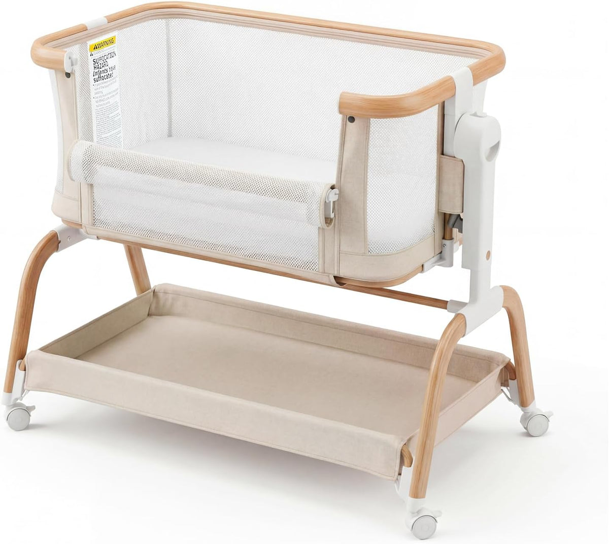 3 in 1 Rocking Bassinet,Full Mesh Baby Bassinet Bedside Sleeper