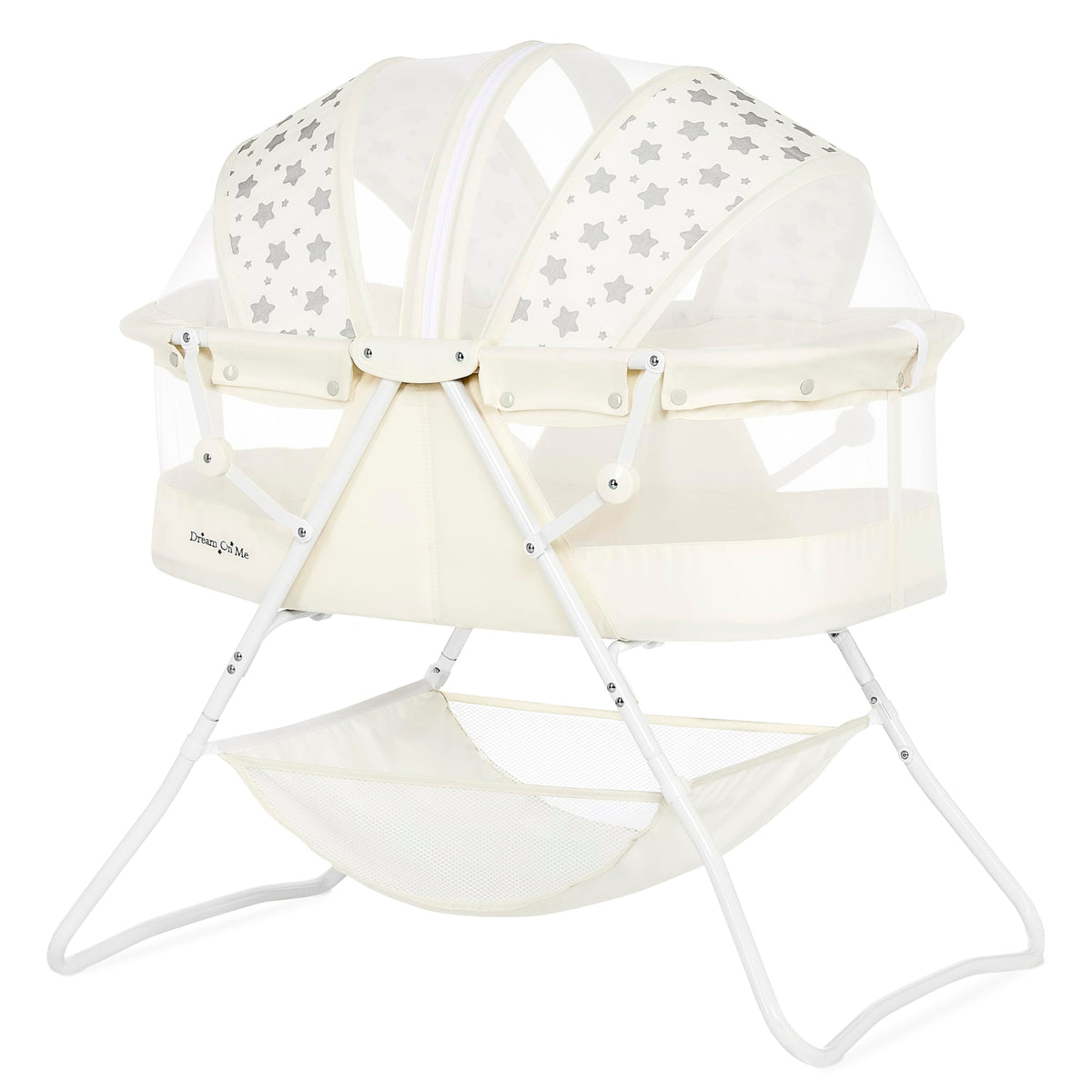 Dream On Me Karley Portable Infant Bassinet, Double Mesh Canopy, Black
