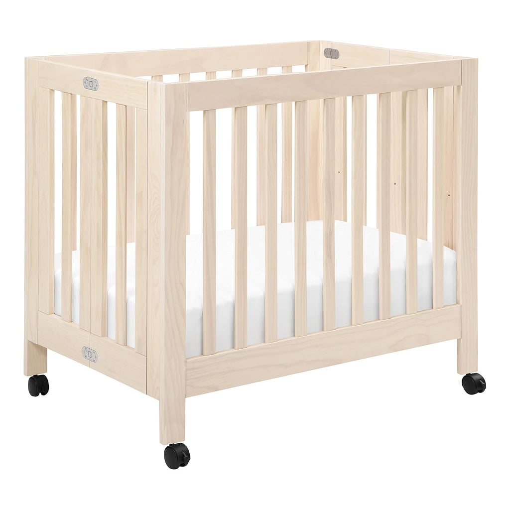 babyletto Origami Mini Portable Crib, GREENGUARD Certified Washed Natural