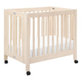 babyletto Origami Mini Portable Crib, GREENGUARD Certified Washed Natural