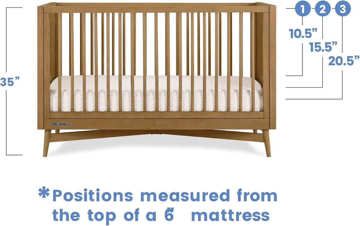 Delta Children Dylan 4-in-1 Convertible Crib, Acorn