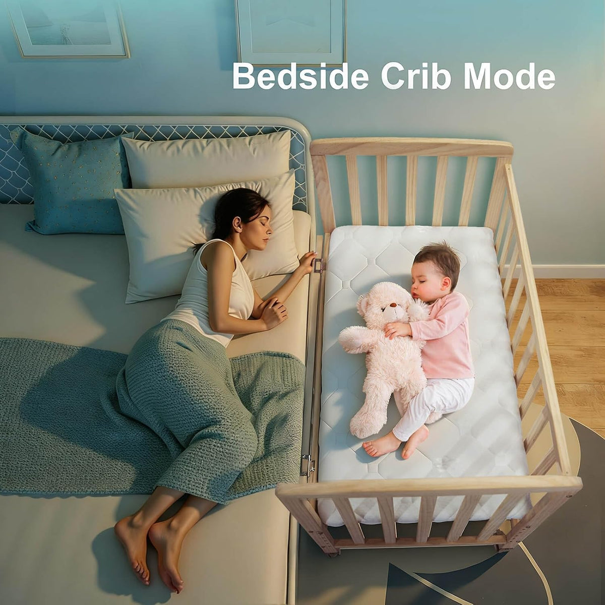Flwrgirl Bedside Mini Baby Crib,Portable Cunas para Bebes