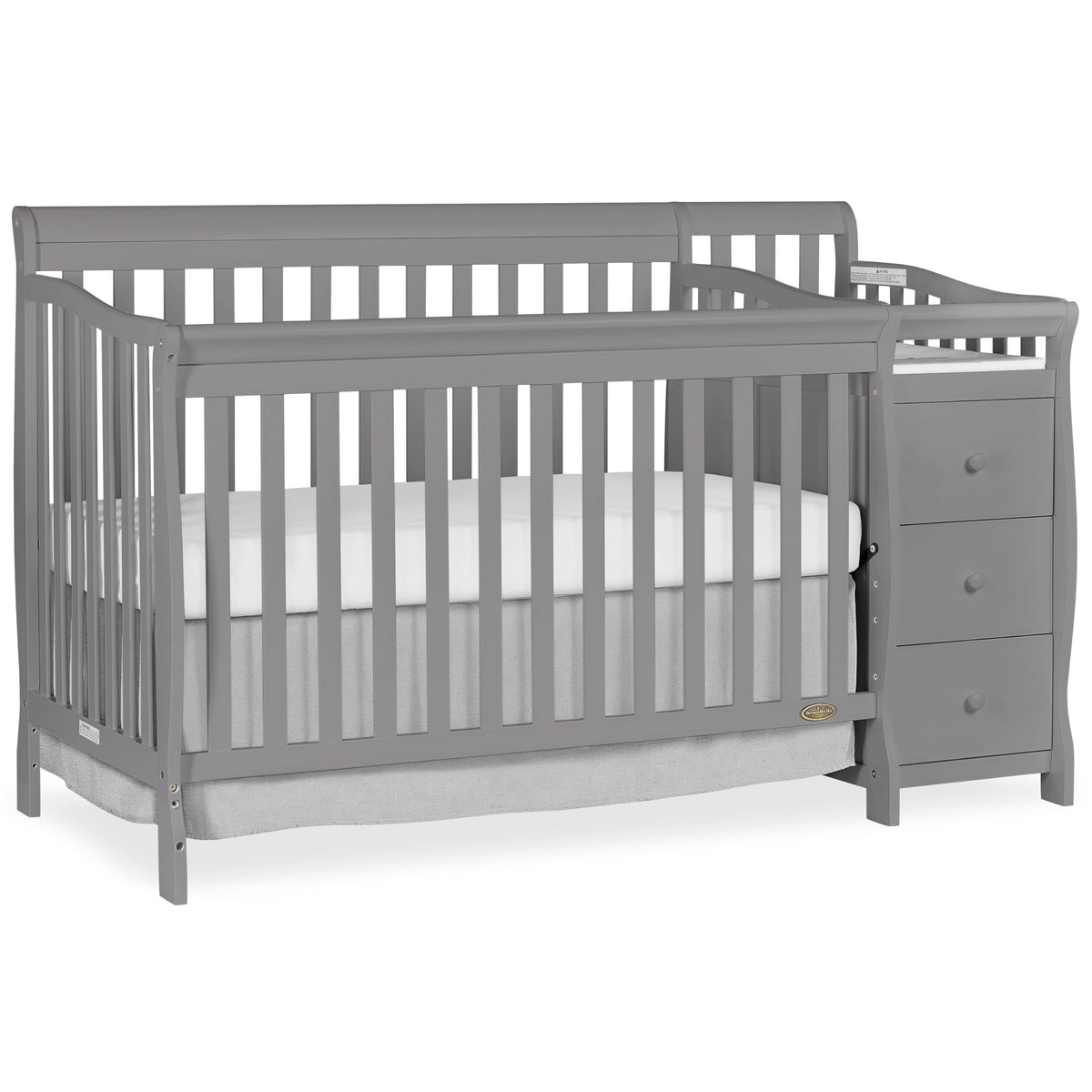 Dream On Me Brody 5-in-1 Convertible Crib and Changer, GREENGUARD Gold