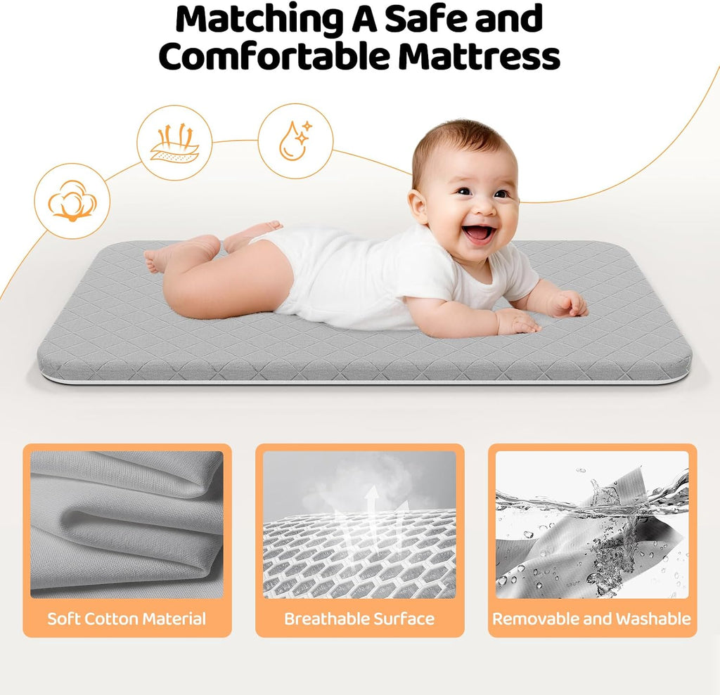 Baby Bassinet, 5 in 1 Bedside Bassinets for Baby, Bassinet Bedside Sleeper with Wheels, Mosquito Net, Adjustable Height, Easy Folding & Storage Basket