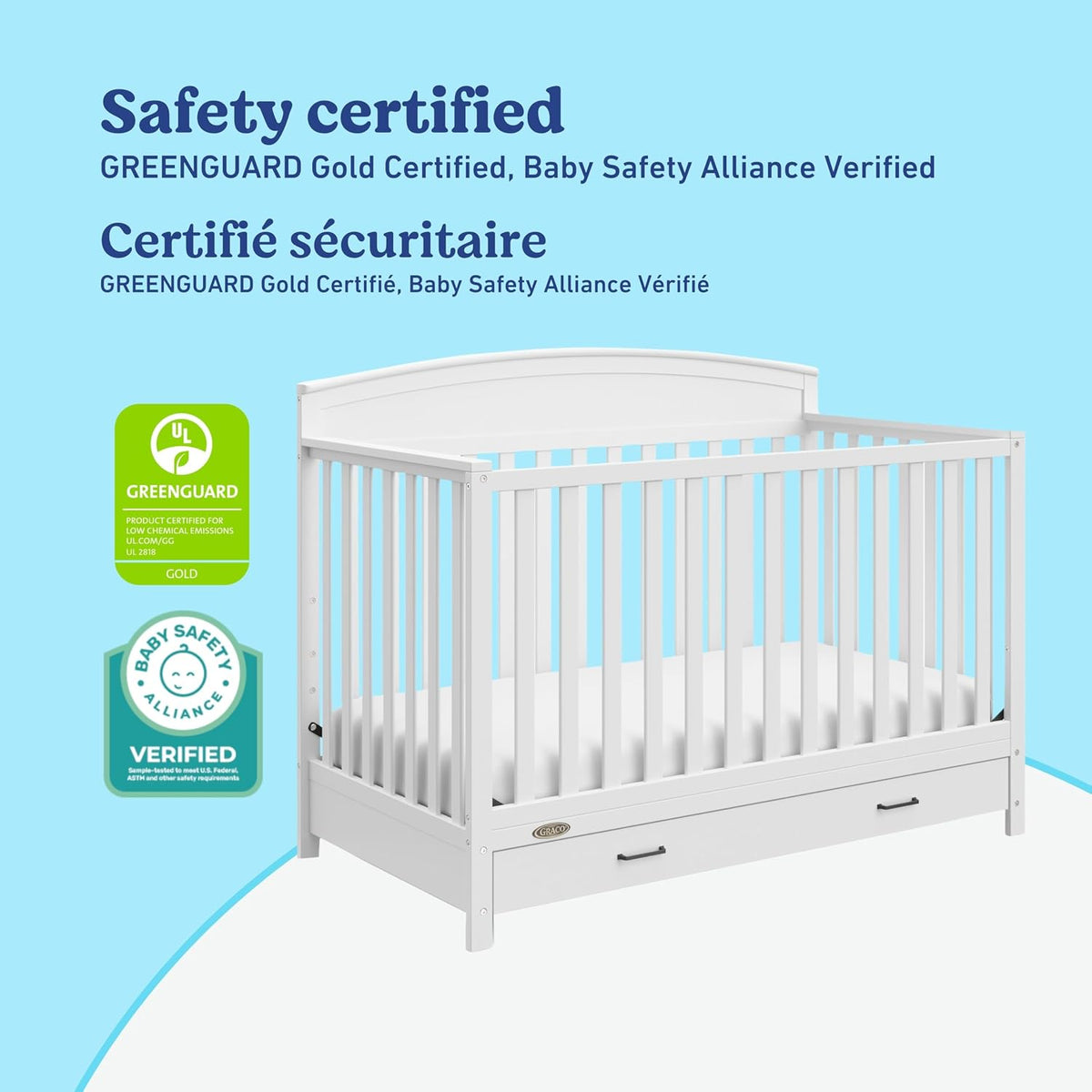 Graco Benton 5-in-1 Convertible Crib with Drawer, White