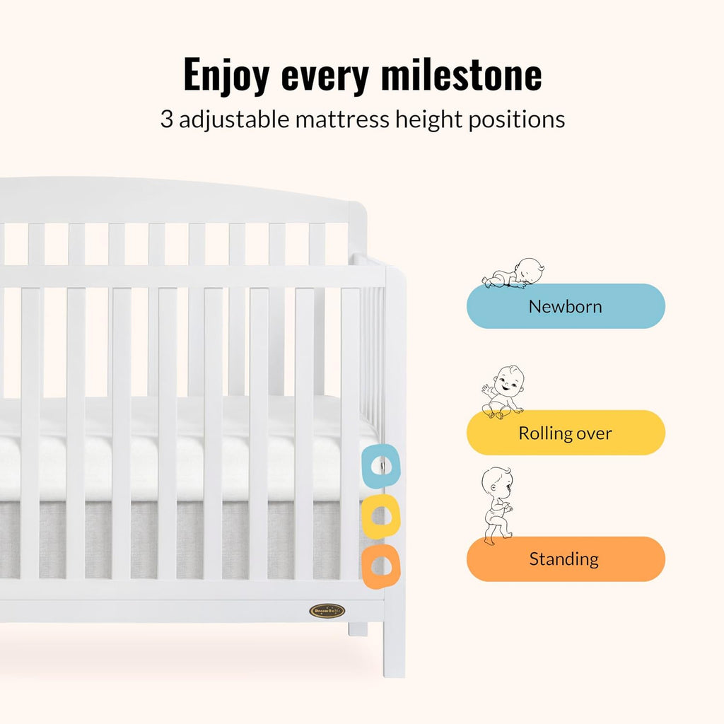 Dream On Me Odelle 5-in-1 Convertible Full Size Baby Crib, GREENGUARD Gold