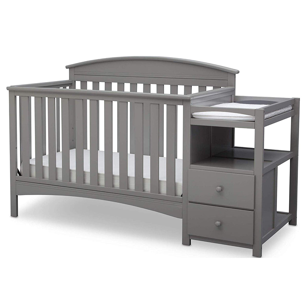 Delta Children Abby Convertible Crib and Changer, Bianca White