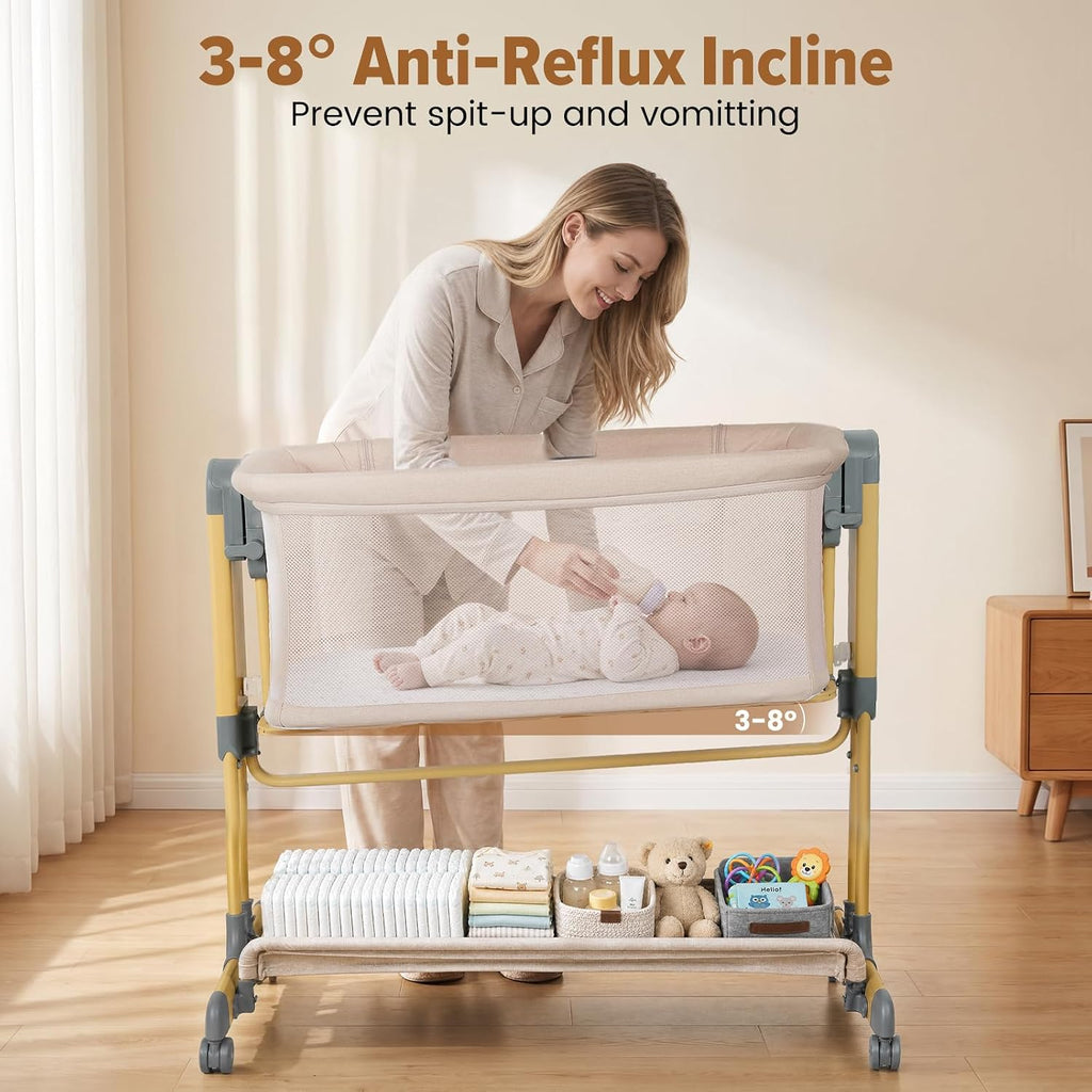 Onasti 3-in-1 Baby Bassinet Bedside Sleeper, Stable Bassinet for Newborns