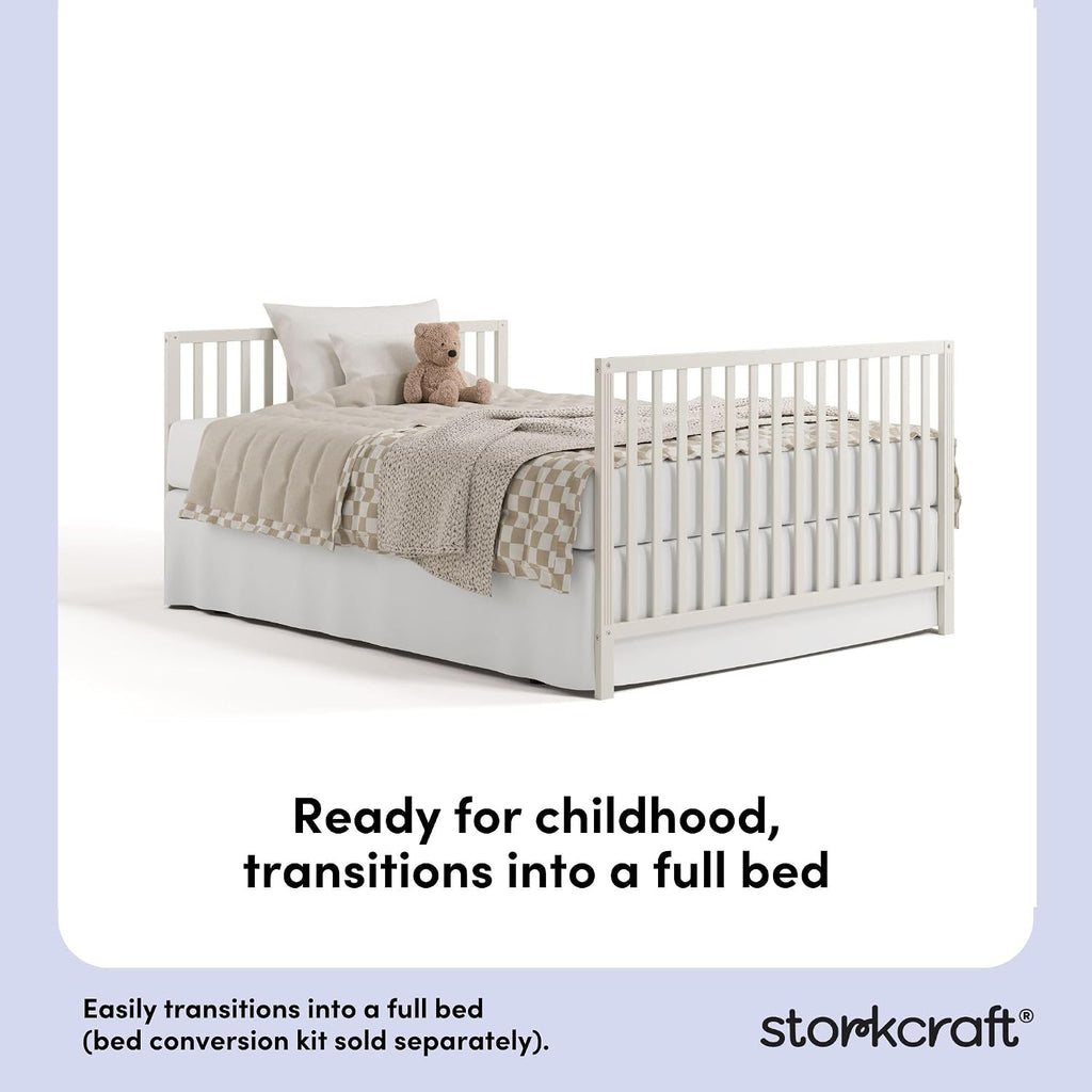 Storkcraft Morningside 5-in-1 Convertible Crib, Frosted Oat