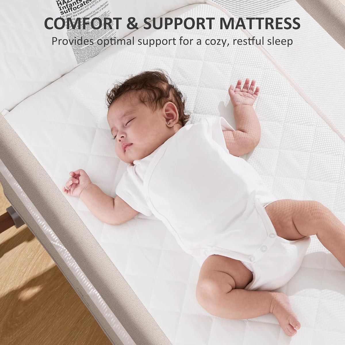 3-in-1 Baby Bassinet, Bedside Sleeper & Rocking Bassinet for Newborn