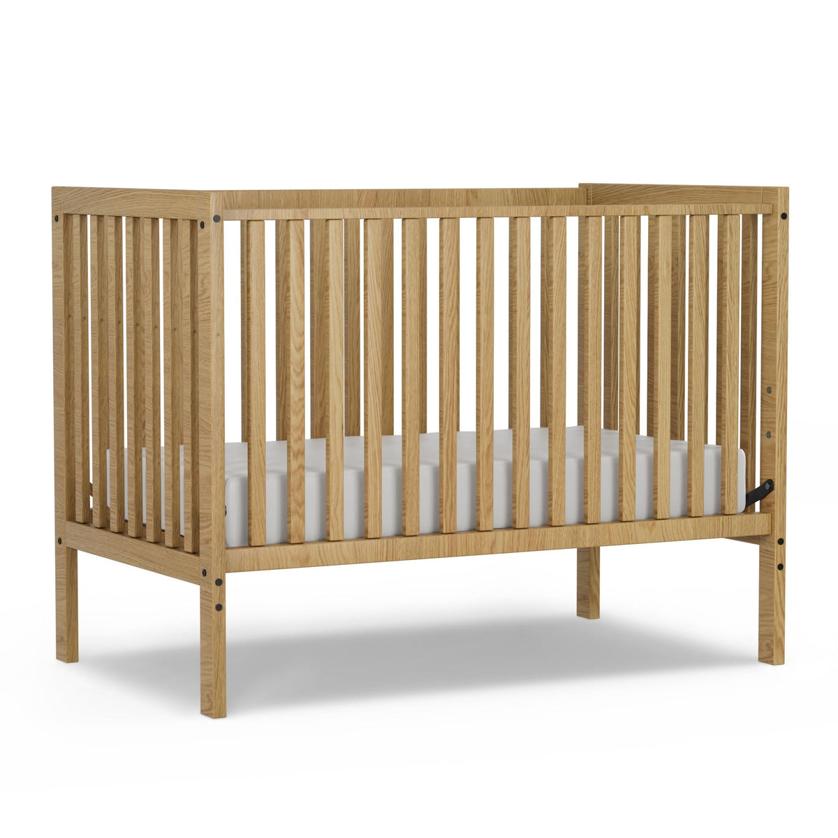 Baby Crib 5-in-1 Convertible, Wood Full Size Toddler Bed for Small Baby, Made of Sustainable Natural Pinewood Cribs, Non-Toxic Finish, Simplistic Nursery Furniture (White)