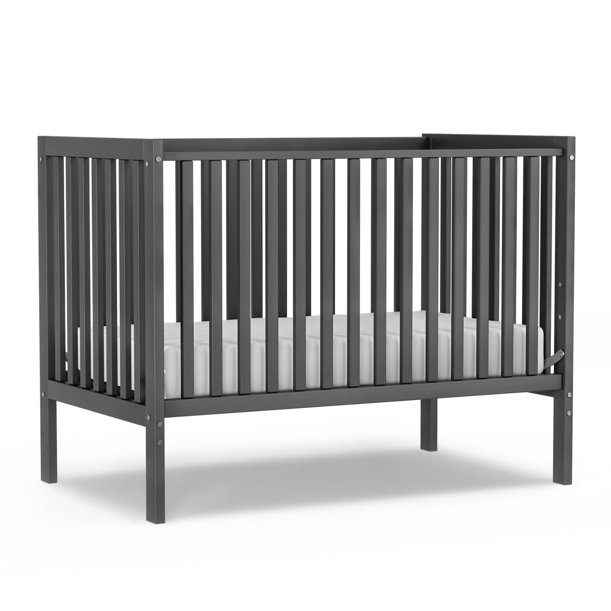 Baby Crib 5-in-1 Convertible, Wood Full Size Toddler Bed for Small Baby, Made of Sustainable Natural Pinewood Cribs, Non-Toxic Finish, Simplistic Nursery Furniture (White)