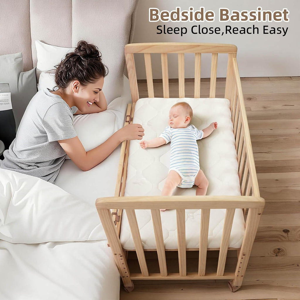 Flwrgirl Baby Bassinet Bedside Sleeper,Portable Mini Baby Crib