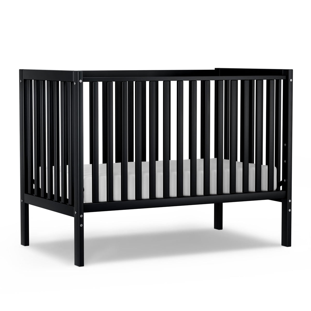 Baby Crib 5-in-1 Convertible, Wood Full Size Toddler Bed for Small Baby, Made of Sustainable Natural Pinewood Cribs, Non-Toxic Finish, Simplistic Nursery Furniture (White)