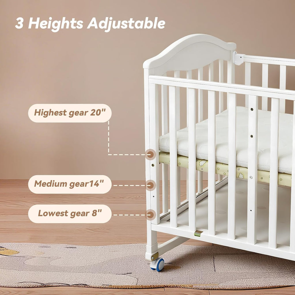 Flwrgirl Portable Mini Baby Crib,Cunas para Bebes with Shelf & Rack