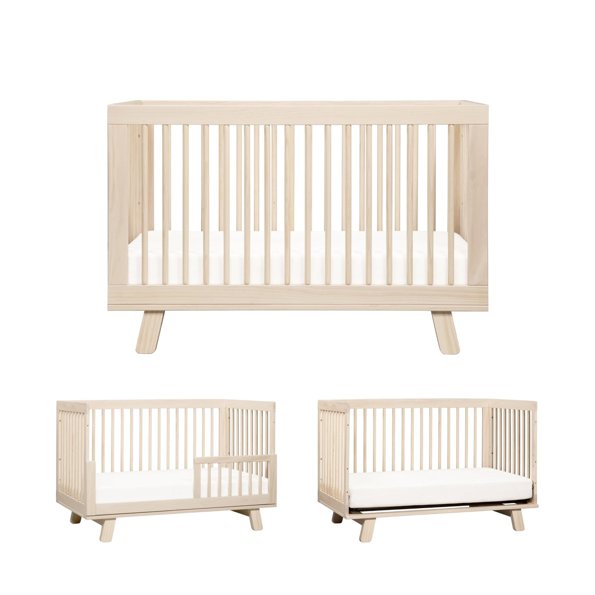 Babyletto Hudson 3-in-1 Convertible Baby Crib, Natural Walnut