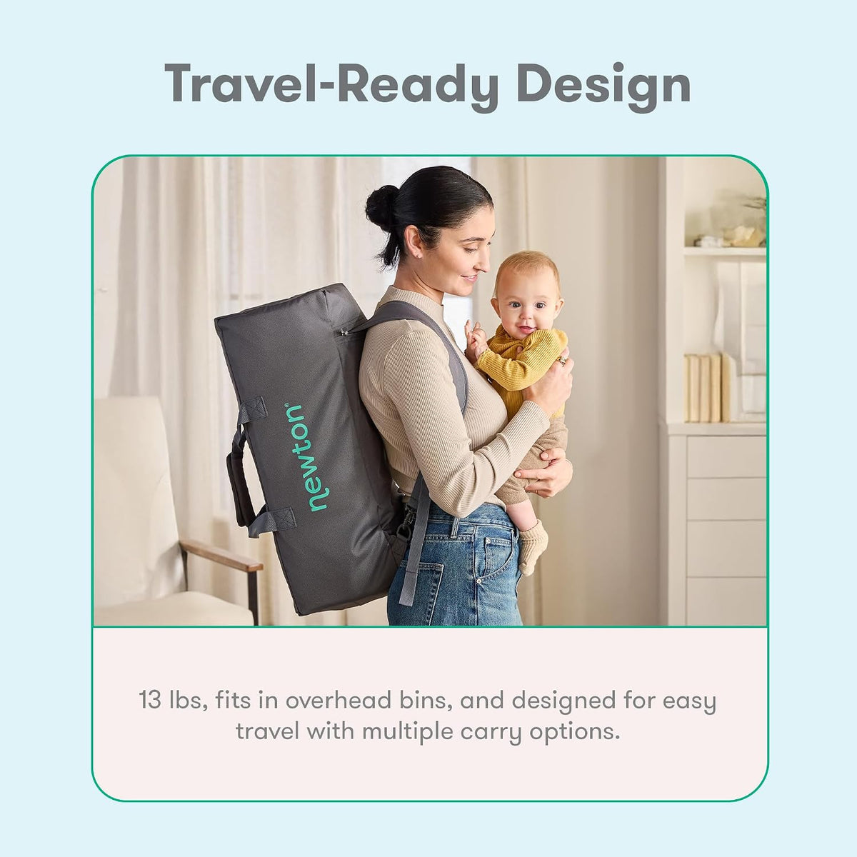 Newton Baby Compact Travel Crib & Play Yard, Carry-On Size - Sand
