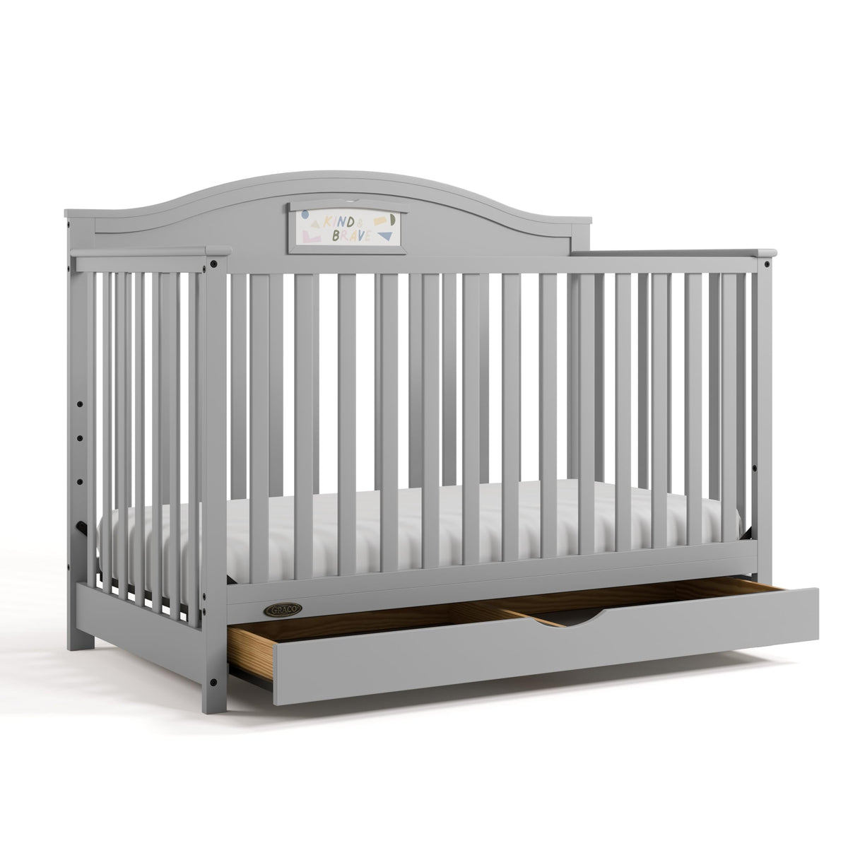 Graco Story 5-in-1 Convertible Crib with Drawer, Hazelnut