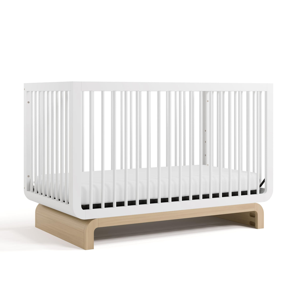 Storkcraft Santorini 5-in-1 Convertible Crib with Guardrail, Driftwood
