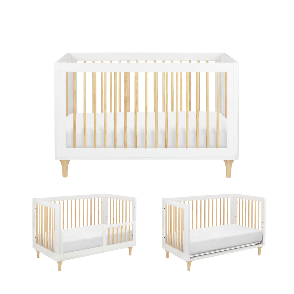 babyletto Lolly 3-in-1 Convertible Baby Crib, White and Natural