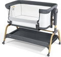 Jimglo 3-in-1 Baby Bassinet, Bedside Sleeper & Rocking Bassinet, Full Mesh