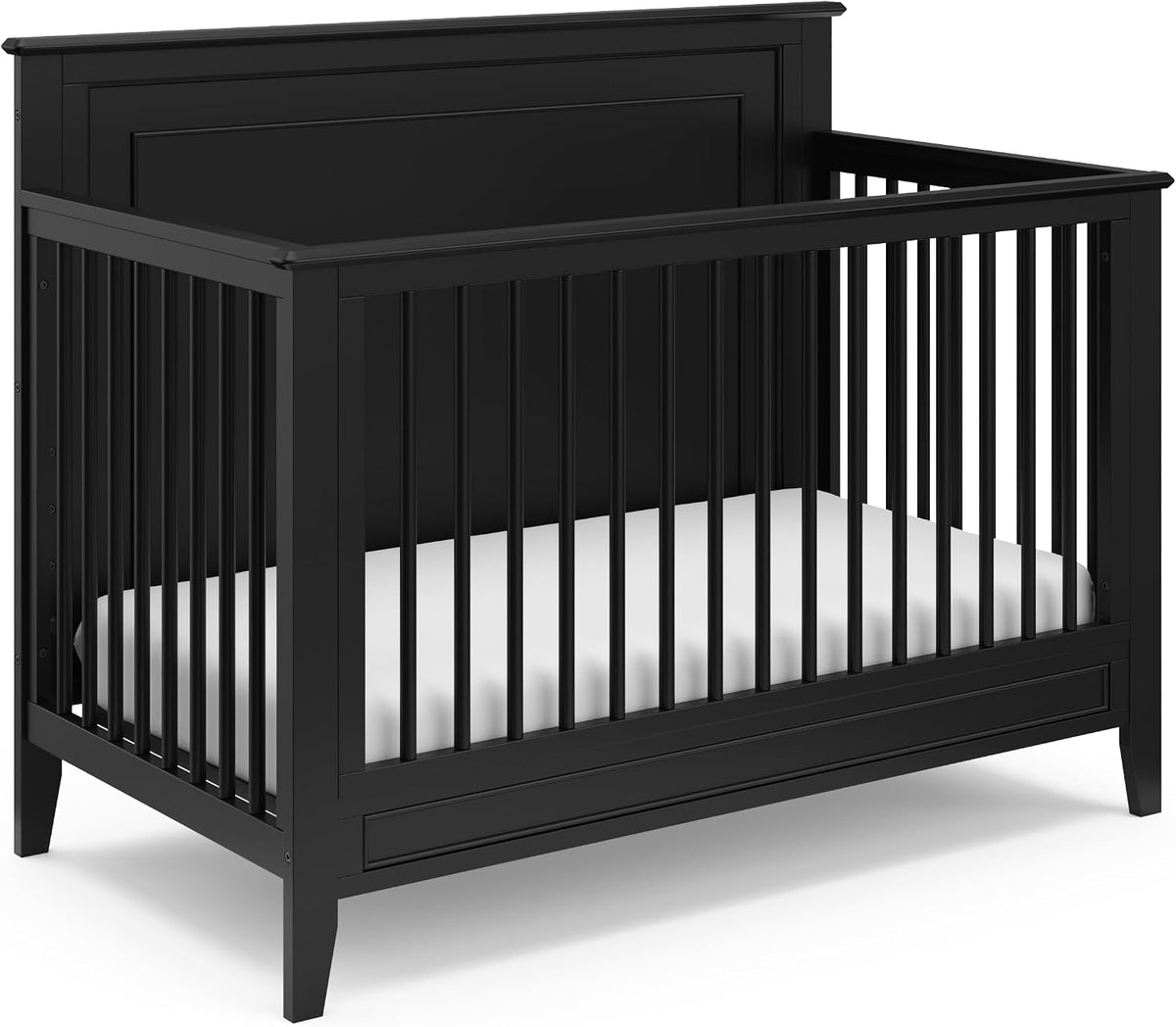 Storkcraft Solstice 5-in-1 Convertible Crib, Black