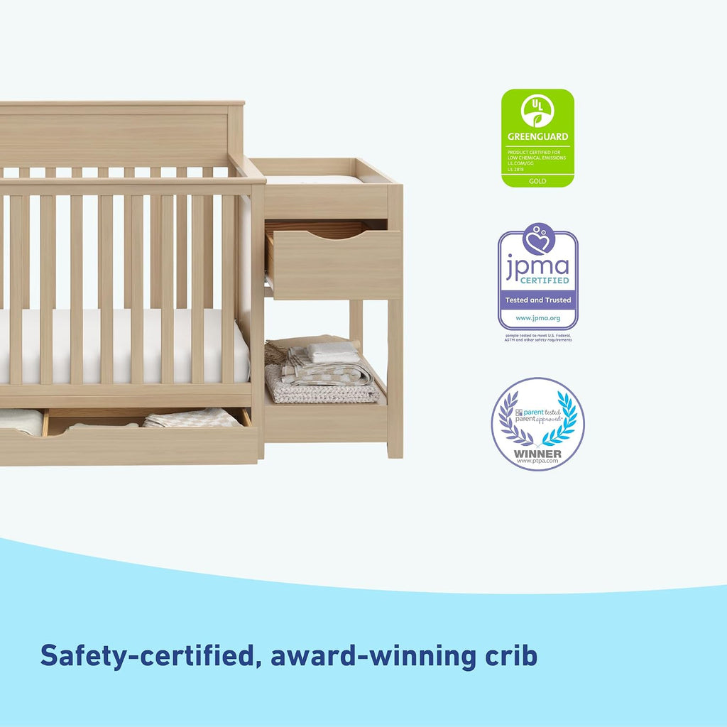 Graco Shiloh 5-in-1 Convertible Crib & Changer with Drawer, Driftwood