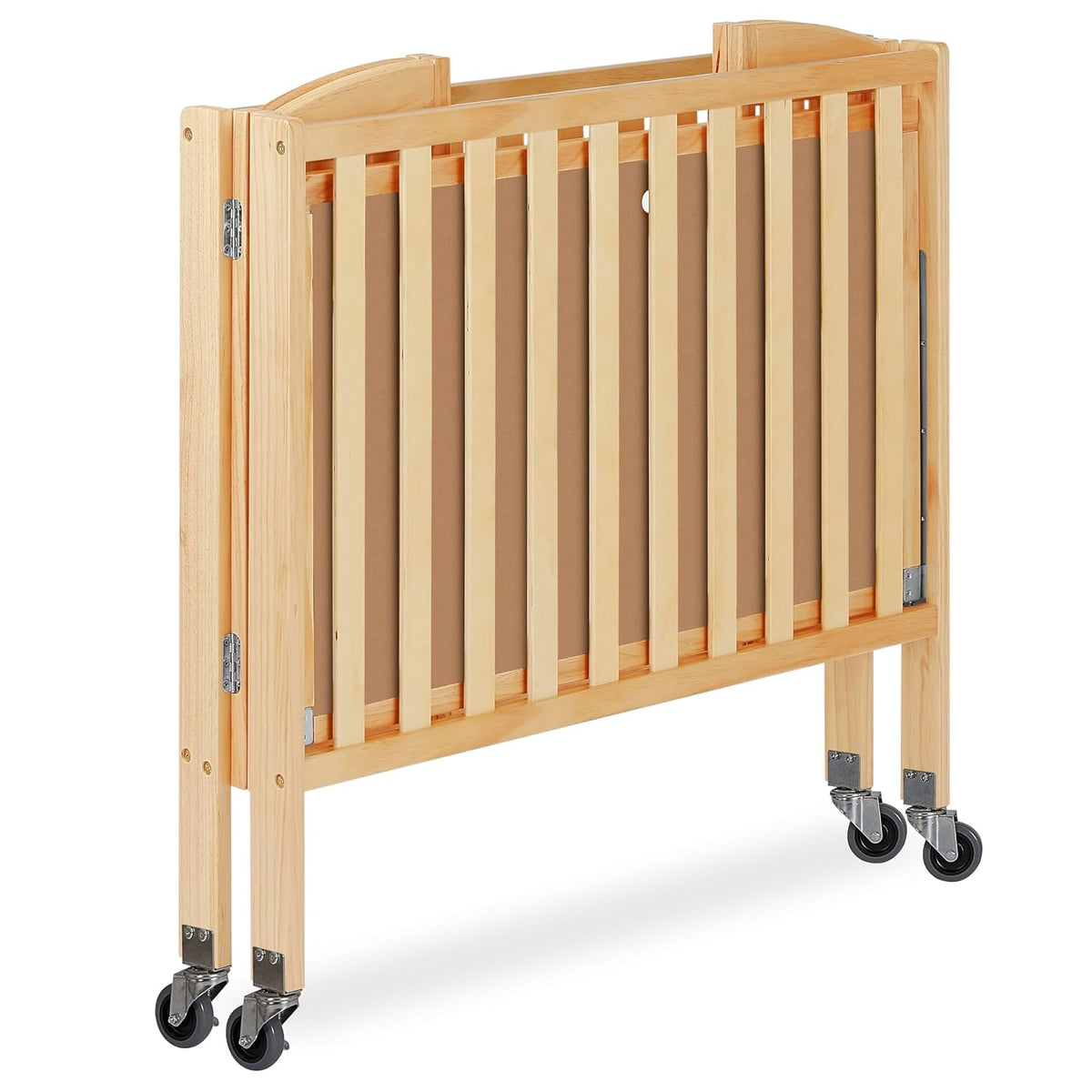 Dream On Me 3-in-1 Portable Mini Baby Crib in Natural, GreenGuard Gold & JPMA, Birchwood, Quick Fold Patent, Playpen or Changer, Storage or Travel, Heavy Duty Steel Castors, 3 Heights, 1″ Mattress Pad