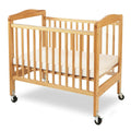 L.A. Baby Wooden Crib, Portable Mini Crib with Mattress Included