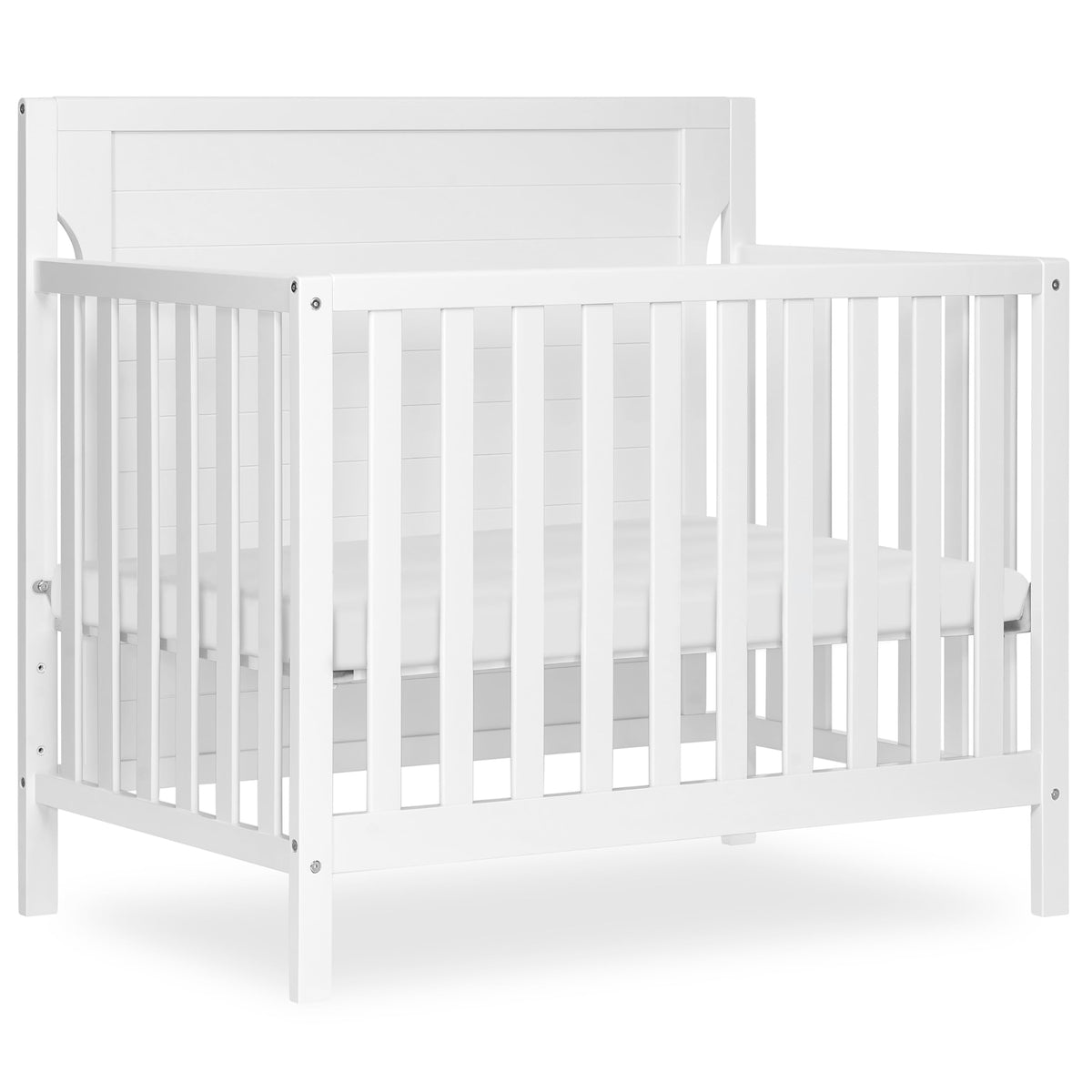 Dream On Me Bellport 4-in-1 Convertible Mini Baby Crib, Compact Design in Safari Green, GreenGuard Gold & BSA, Non-Toxic, Pinewood, Converts to Mini Daybed & Twin Bed, 1″ Mattress Pad