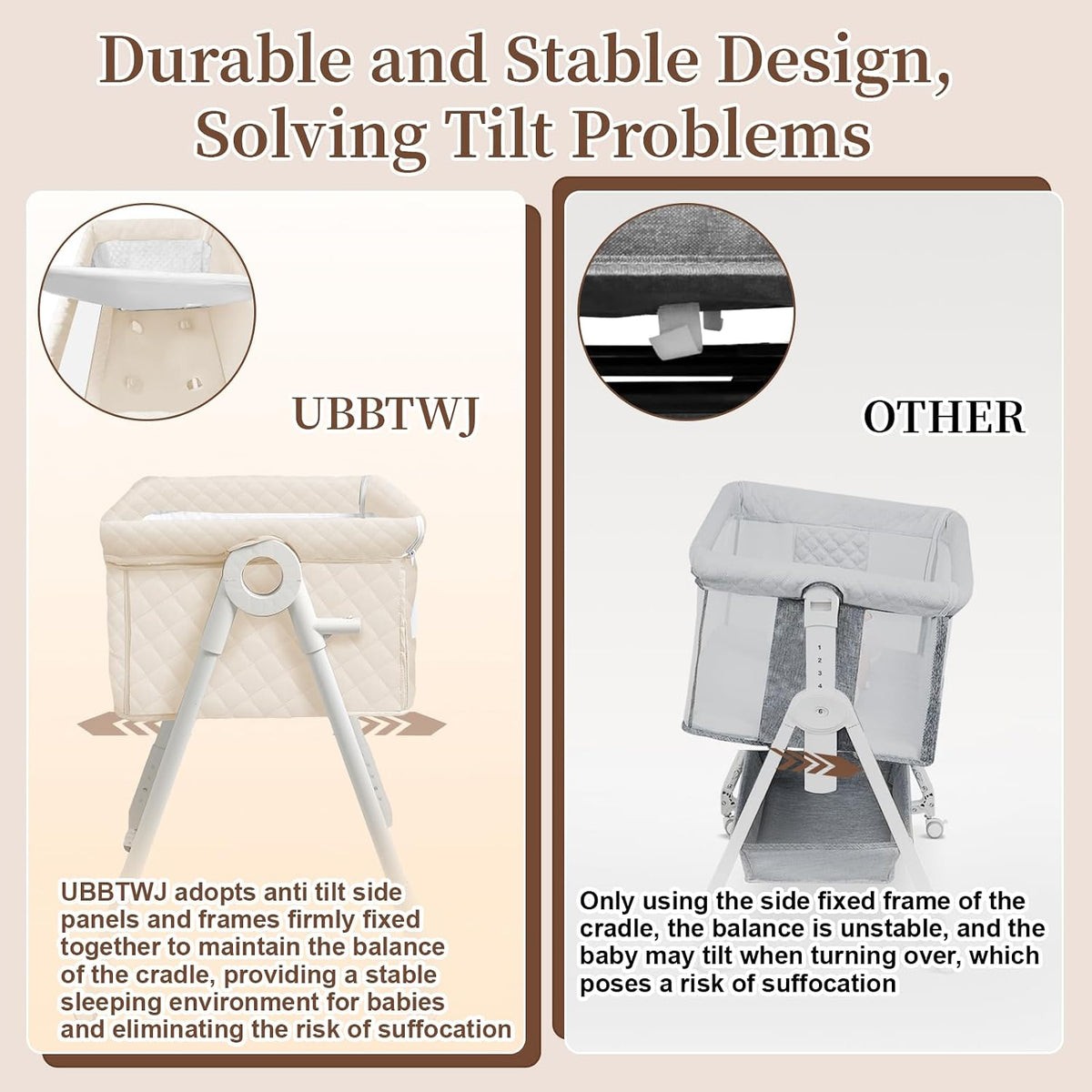 Baby Bassinet Bedside Crib for Newborn 4-in-1 Baby Bassinet Bedside Sleeper