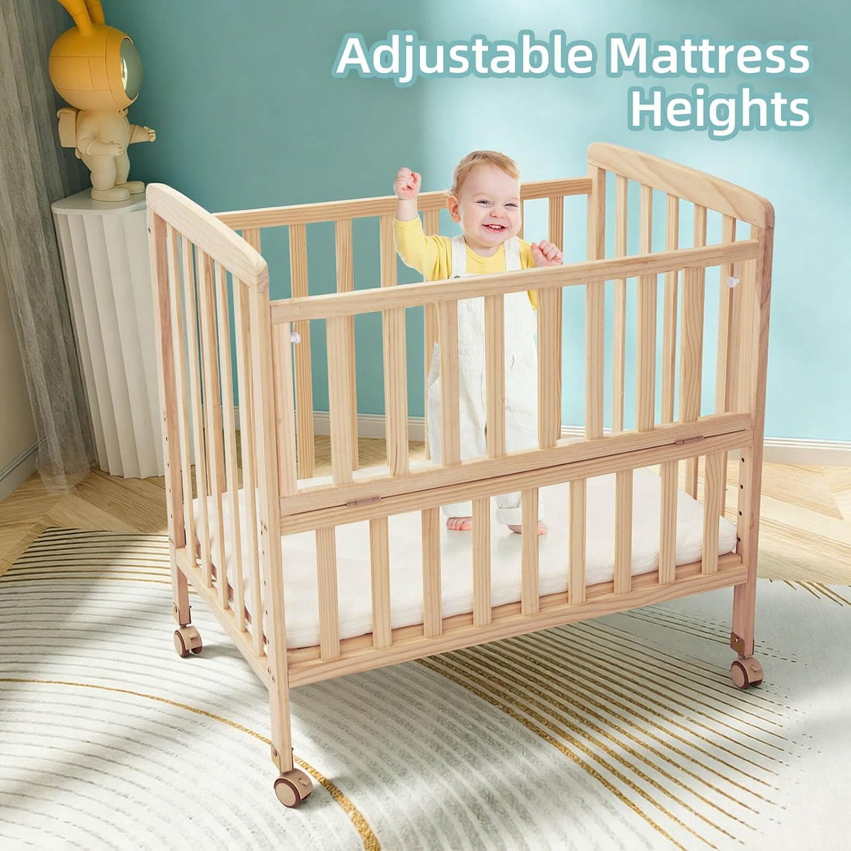 Flwrgirl Bedside Mini Baby Crib,Portable Cunas para Bebes