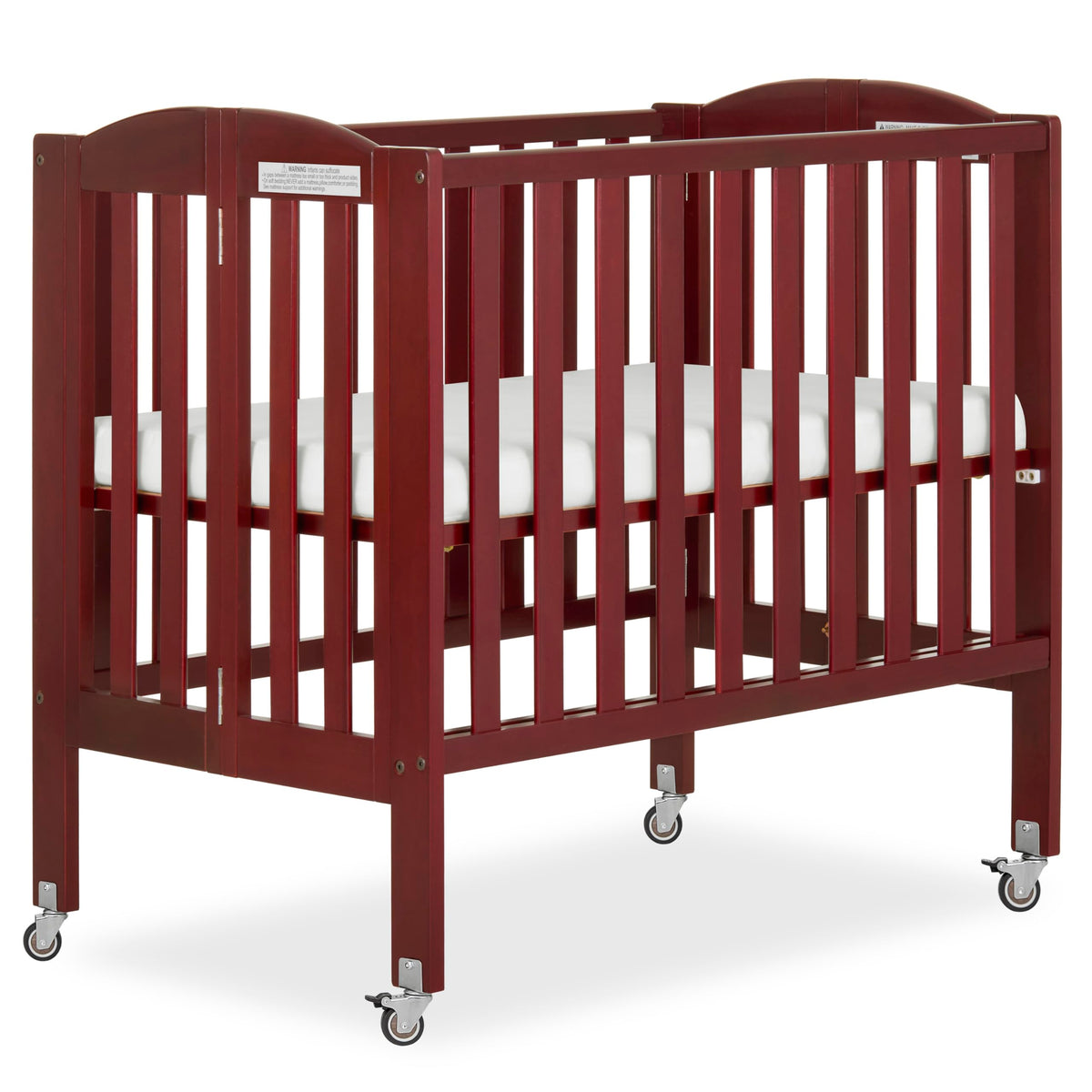 Dream On Me 2-in-1 Portable Mini Crib, Non-Full Size Baby Crib for Small Spaces, 2 Mattress Heights, Compact Travel Design, Includes Mattress, GREENGUARD Gold & BSA Certified, Natural