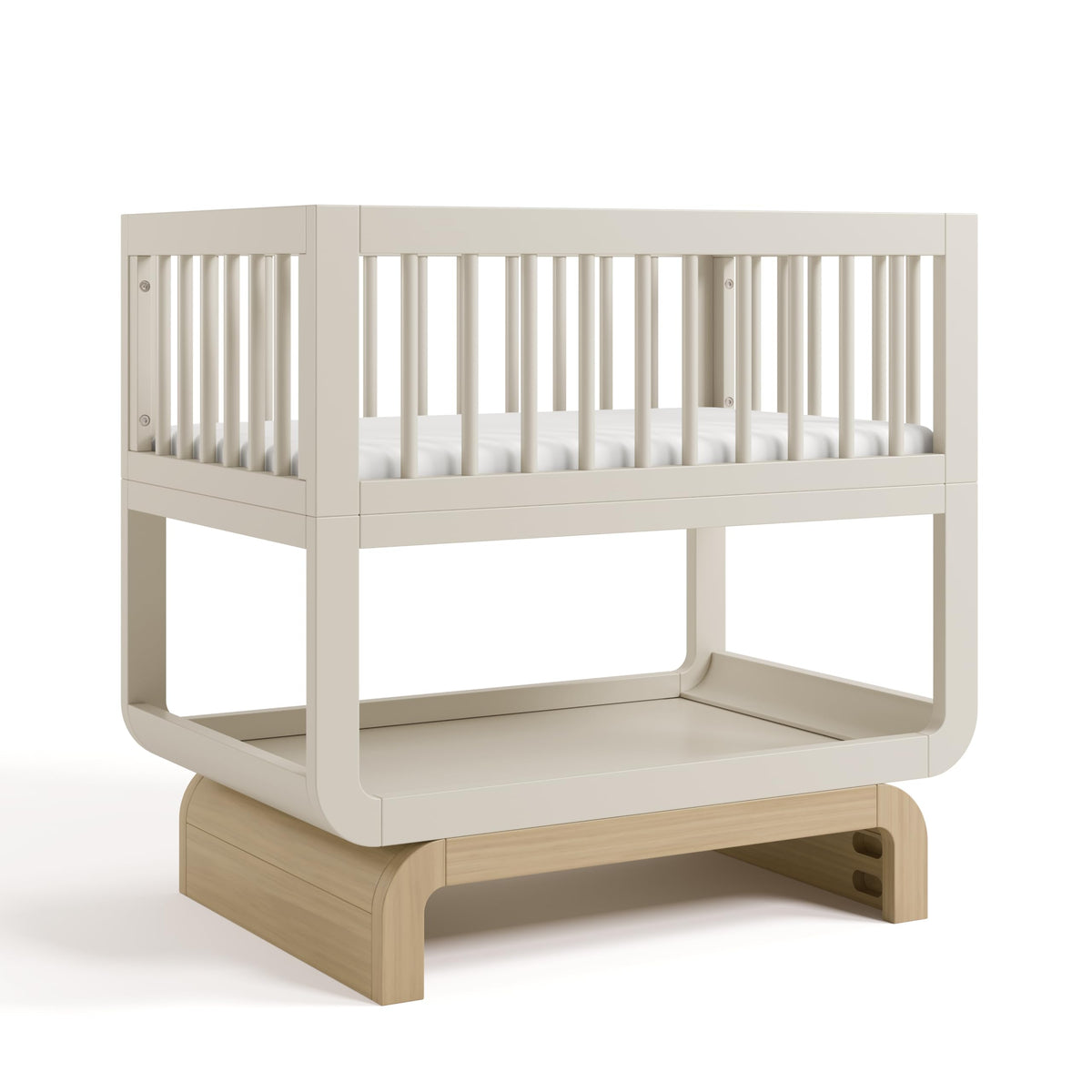 Storkcraft Santorini 5-in-1 Convertible Crib with Guardrail, Driftwood